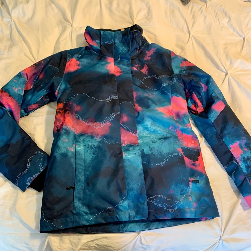 Light Graffiti Ski & Snowboard Jacket For Women SMN YKK Pink Blue Women's Small